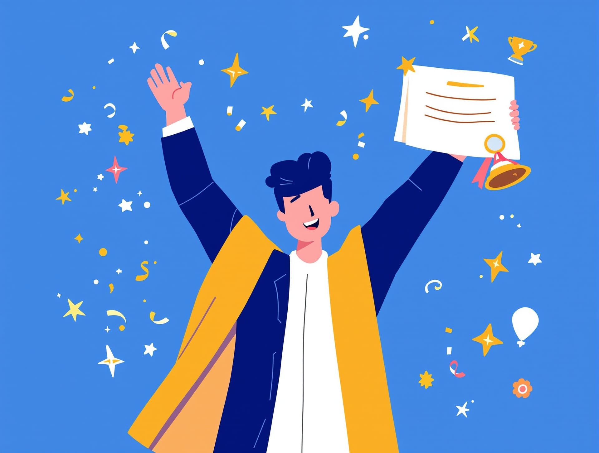 Concurseira celebrando aprovação